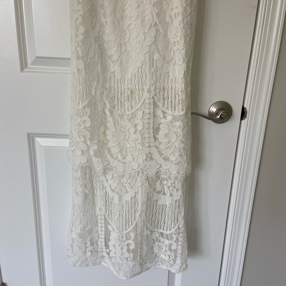 Lulus NWT Magic in the Moment White Lace Tiered Maxi Dress - Picture 7 of 9